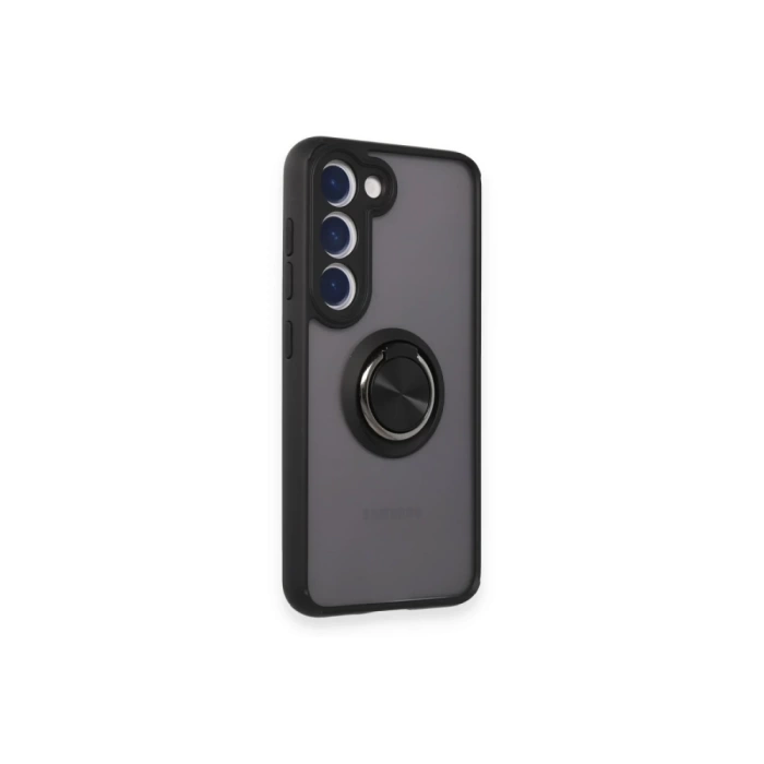 Newface Samsung Galaxy M15 Kılıf Montreal Yüzüklü Silikon Kapak - Siyah