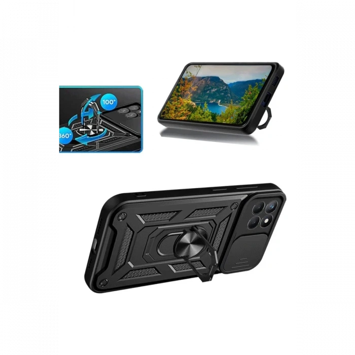 Newface Samsung Galaxy M15 Kılıf Pars Lens Yüzüklü Silikon