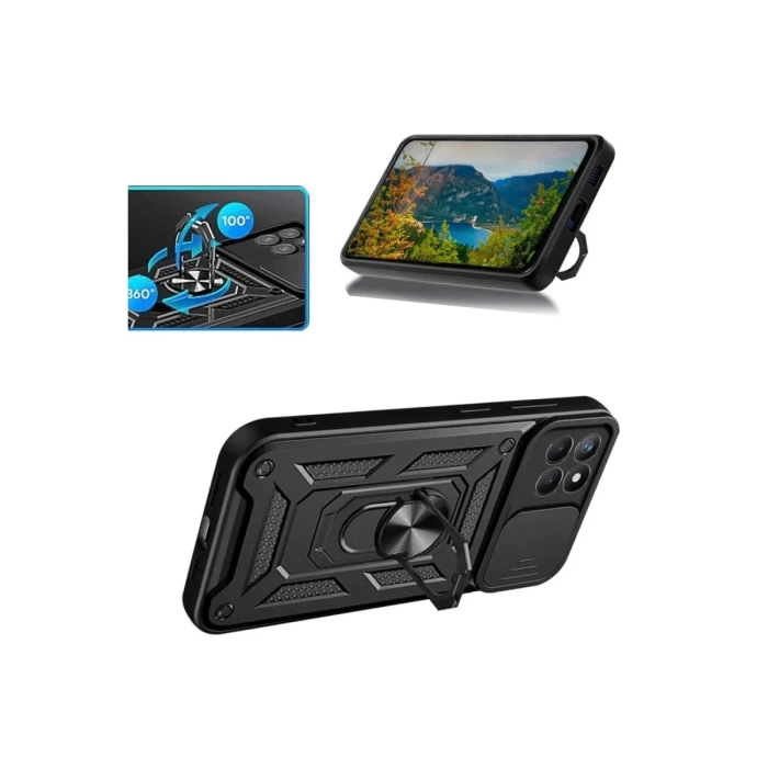 Newface Samsung Galaxy M15 Kılıf Pars Lens Yüzüklü Silikon