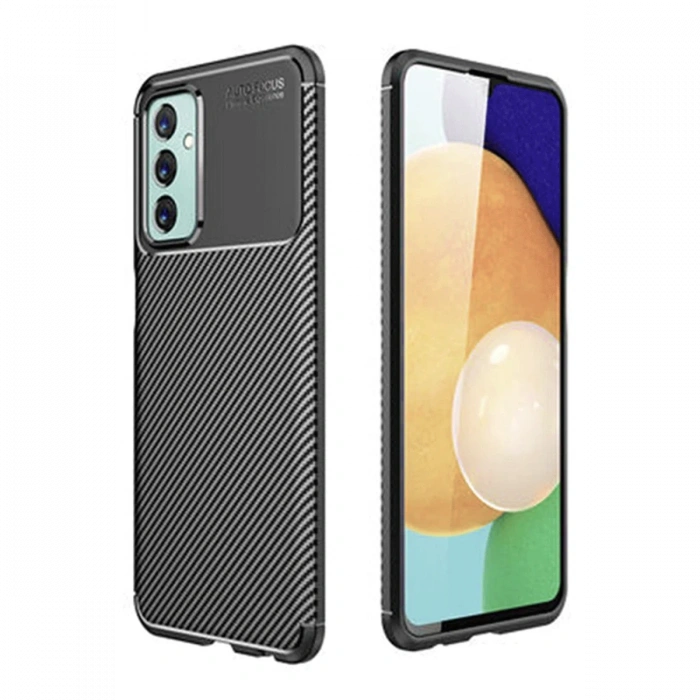 Samsung Galaxy M23 Kılıf Auto Focus Karbon Kapak - Siyah