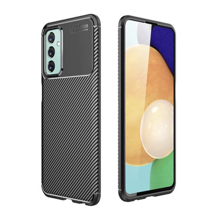 Newface Samsung Galaxy M23 Kılıf Auto Focus Karbon Kapak - Siyah
