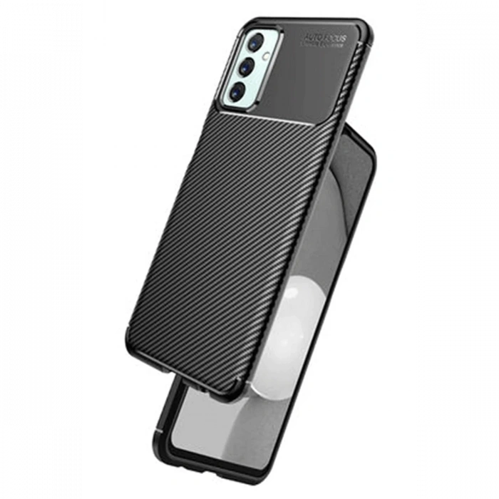 Samsung Galaxy M23 Kılıf Auto Focus Karbon Kapak - Siyah