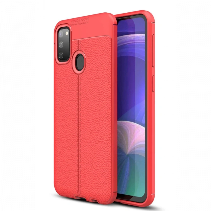 Newface Samsung Galaxy M30S Kılıf Auto Focus Kapak - Kırmızı