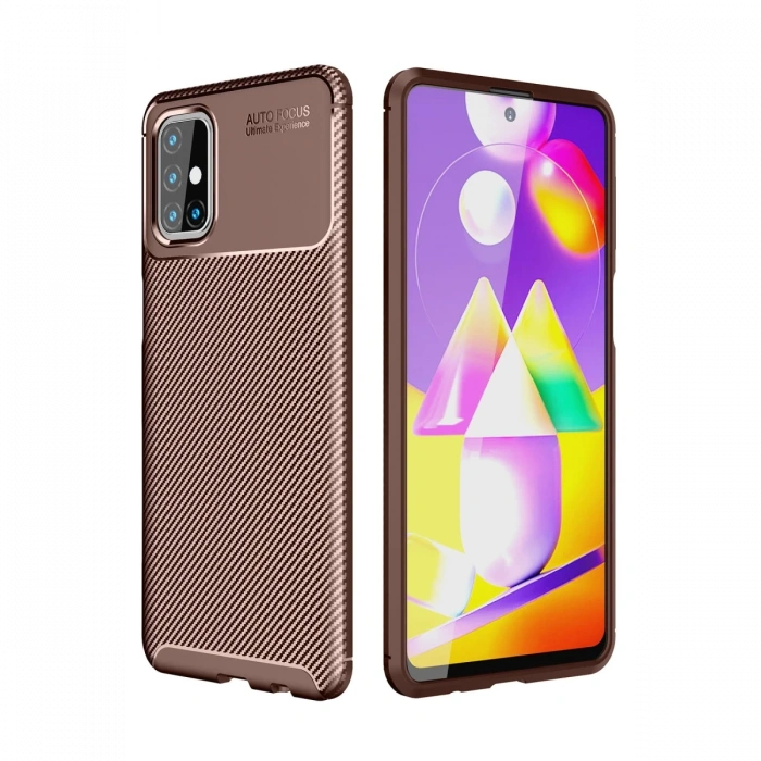 Newface Samsung Galaxy M31S Kılıf Auto Focus Karbon Kapak