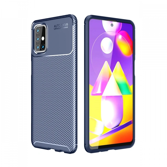 Newface Samsung Galaxy M31S Kılıf Auto Focus Karbon Kapak