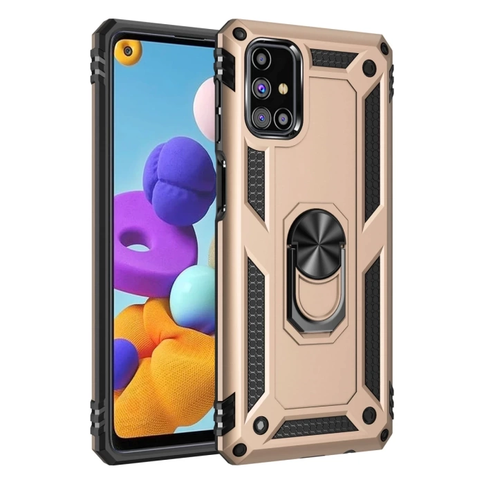 Newface Samsung Galaxy M31S Kılıf Sofya Yüzüklü Silikon Kapak
