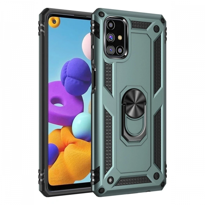 Newface Samsung Galaxy M31S Kılıf Sofya Yüzüklü Silikon Kapak