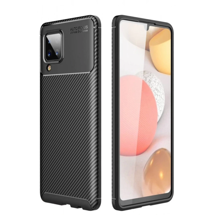 Newface Samsung Galaxy M33 Kılıf Auto Focus Karbon Kapak - Siyah