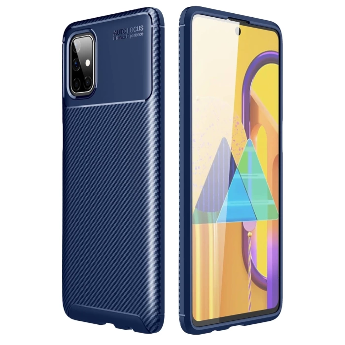Newface Samsung Galaxy M51 Kılıf Auto Focus Karbon Kapak