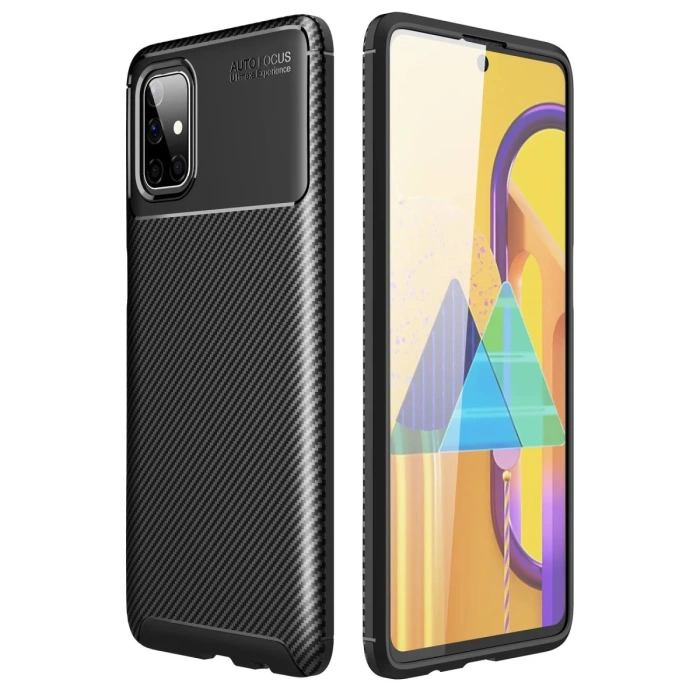 Newface Samsung Galaxy M51 Kılıf Auto Focus Karbon Kapak