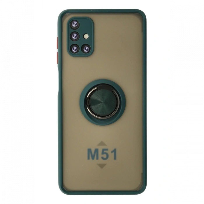 Newface Samsung Galaxy M51 Kılıf Montreal Yüzüklü Silikon Kapak