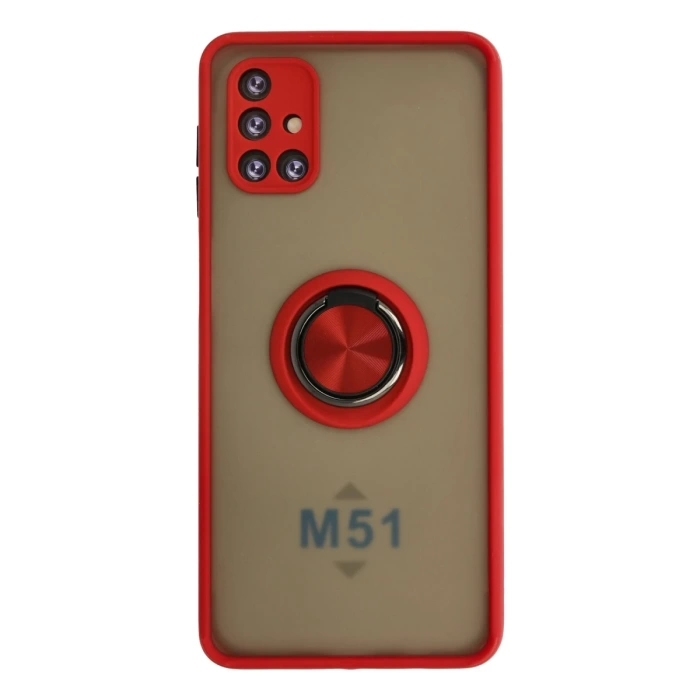Newface Samsung Galaxy M51 Kılıf Montreal Yüzüklü Silikon Kapak