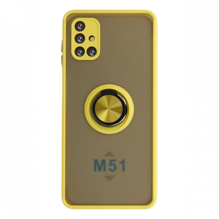 Newface Samsung Galaxy M51 Kılıf Montreal Yüzüklü Silikon Kapak