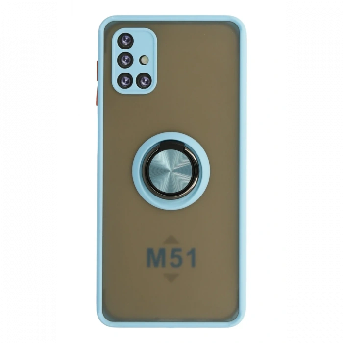 Newface Samsung Galaxy M51 Kılıf Montreal Yüzüklü Silikon Kapak