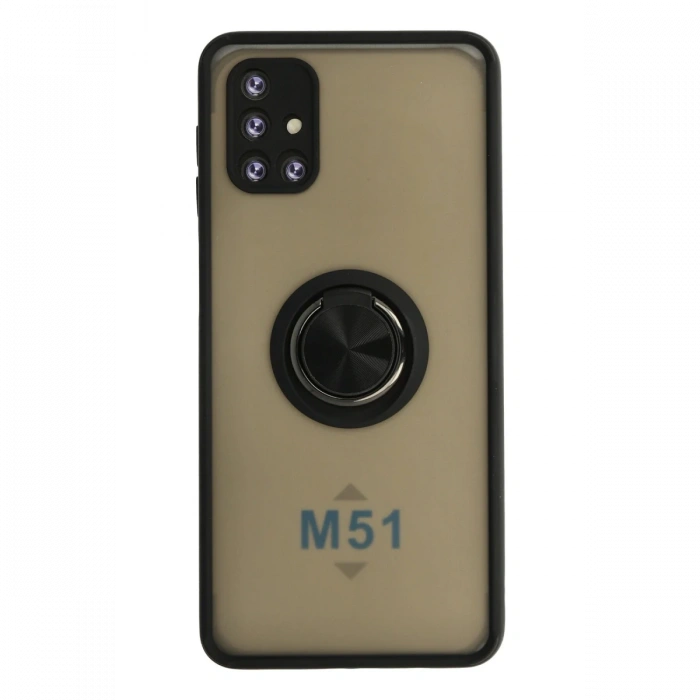 Newface Samsung Galaxy M51 Kılıf Montreal Yüzüklü Silikon Kapak