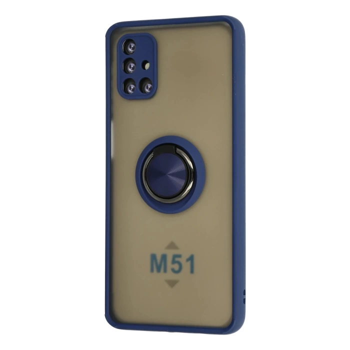Newface Samsung Galaxy M51 Kılıf Montreal Yüzüklü Silikon Kapak