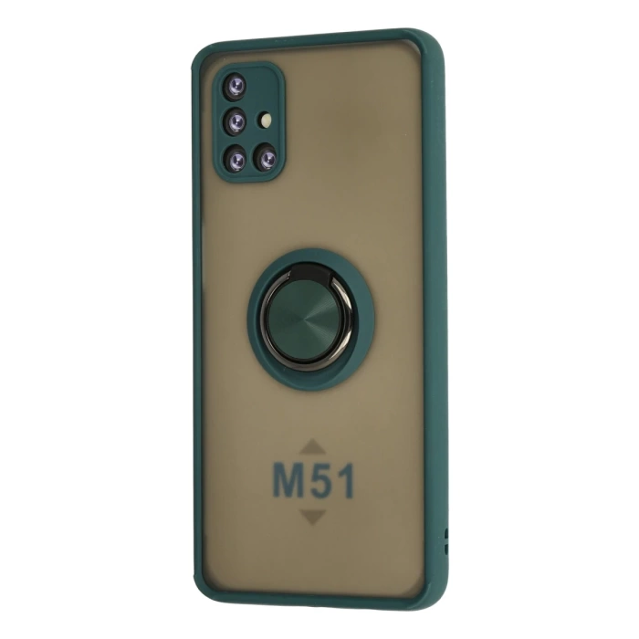 Newface Samsung Galaxy M51 Kılıf Montreal Yüzüklü Silikon Kapak