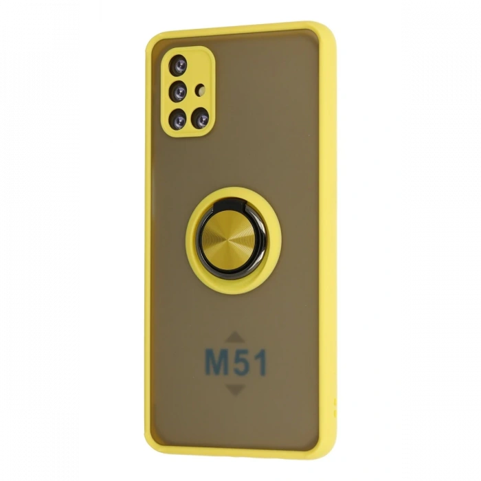 Newface Samsung Galaxy M51 Kılıf Montreal Yüzüklü Silikon Kapak