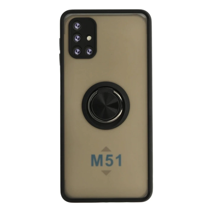 Newface Samsung Galaxy M51 Kılıf Montreal Yüzüklü Silikon Kapak