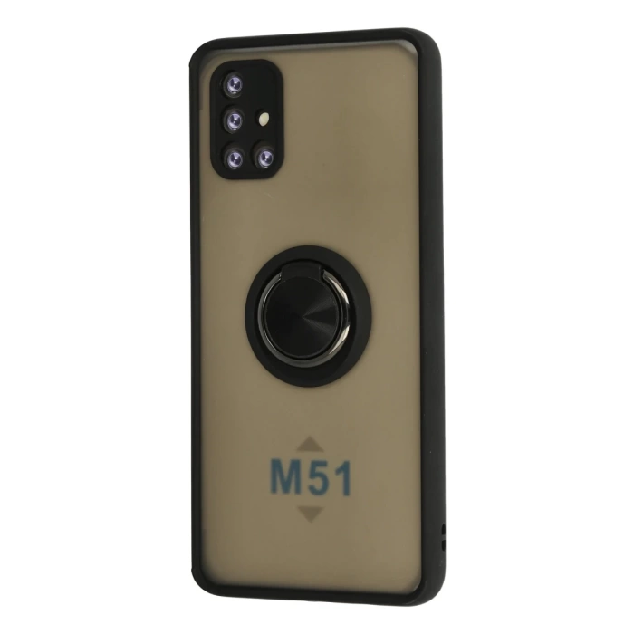Newface Samsung Galaxy M51 Kılıf Montreal Yüzüklü Silikon Kapak
