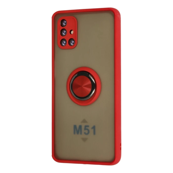 Newface Samsung Galaxy M51 Kılıf Montreal Yüzüklü Silikon Kapak