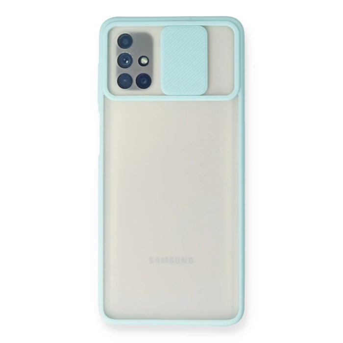 Newface Samsung Galaxy M51 Kılıf Palm Buzlu Kamera Sürgülü Silikon