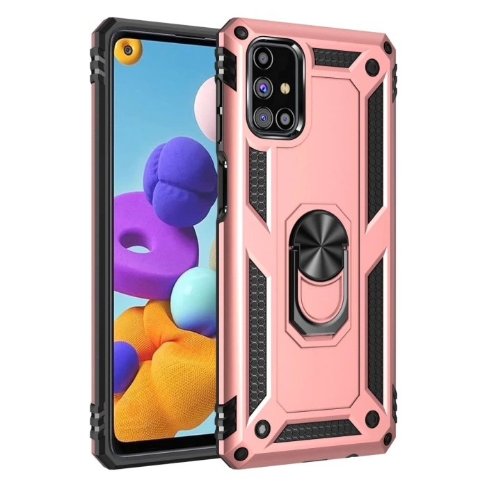 Newface Samsung Galaxy M51 Kılıf Sofya Yüzüklü Silikon Kapak