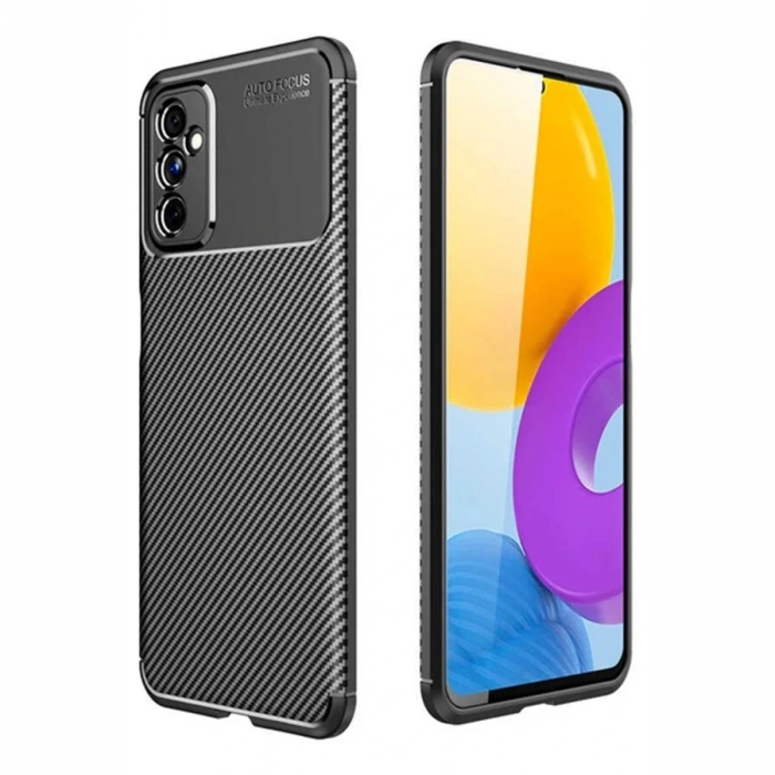 Newface Samsung Galaxy M52 5G Kılıf Auto Focus Karbon Kapak - Siyah