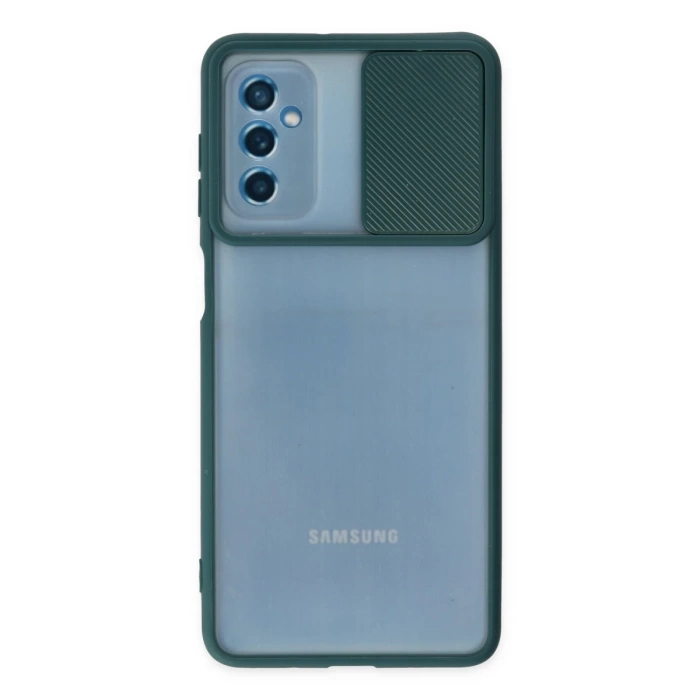 Newface Samsung Galaxy M52 5G Kılıf Palm Buzlu Kamera Sürgülü Silikon
