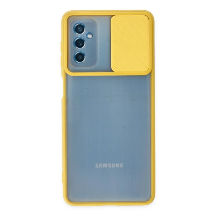 Newface Samsung Galaxy M52 5G Kılıf Palm Buzlu Kamera Sürgülü Silikon