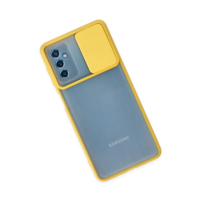Newface Samsung Galaxy M52 5G Kılıf Palm Buzlu Kamera Sürgülü Silikon