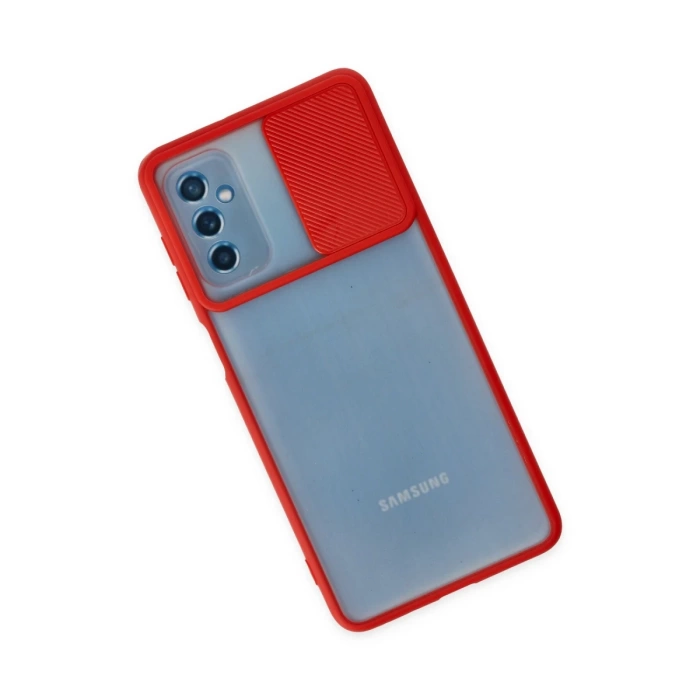 Newface Samsung Galaxy M52 5G Kılıf Palm Buzlu Kamera Sürgülü Silikon