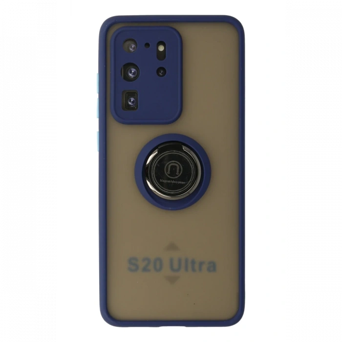 Newface Samsung Galaxy S20 Ultra Kılıf Montreal Yüzüklü Silikon Kapak