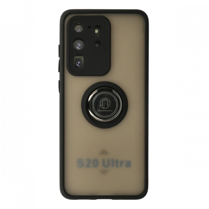 Newface Samsung Galaxy S20 Ultra Kılıf Montreal Yüzüklü Silikon Kapak