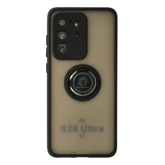 Newface Samsung Galaxy S20 Ultra Kılıf Montreal Yüzüklü Silikon Kapak