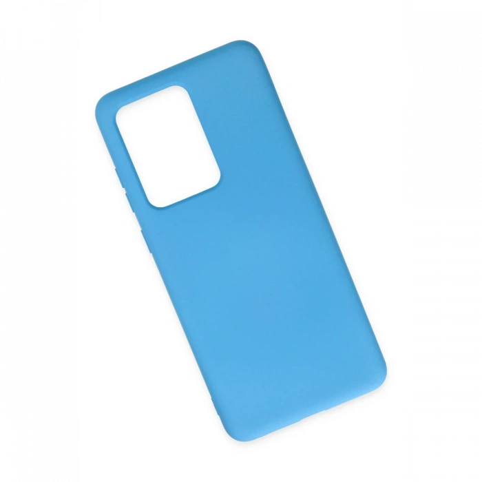 Newface Samsung Galaxy S20 Ultra Kılıf Nano içi Kadife Silikon - Mavi