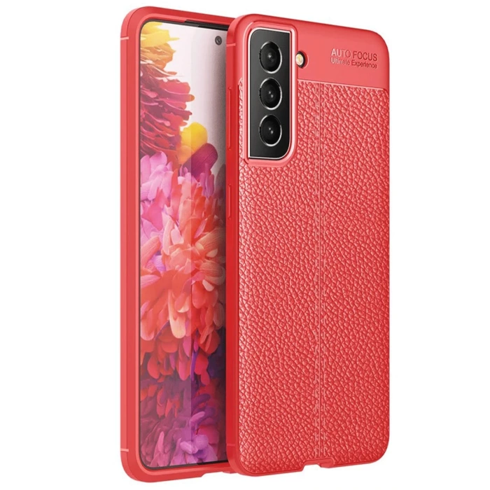 Newface Samsung Galaxy S21 FE Kılıf Auto Focus Kapak - Kırmızı