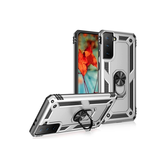 Newface Samsung Galaxy S21 Kılıf Sofya Yüzüklü Silikon Kapak