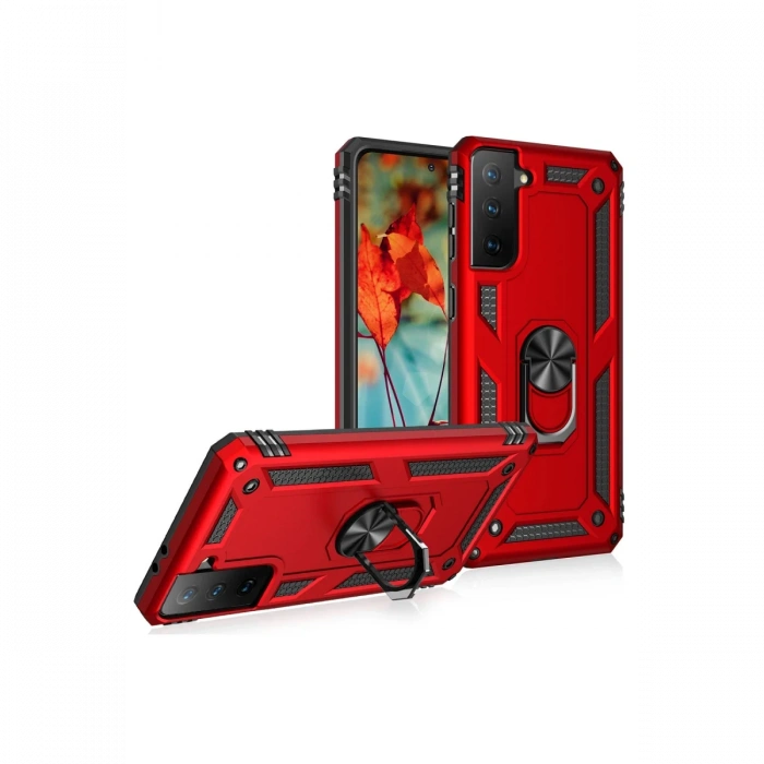 Newface Samsung Galaxy S21 Kılıf Sofya Yüzüklü Silikon Kapak