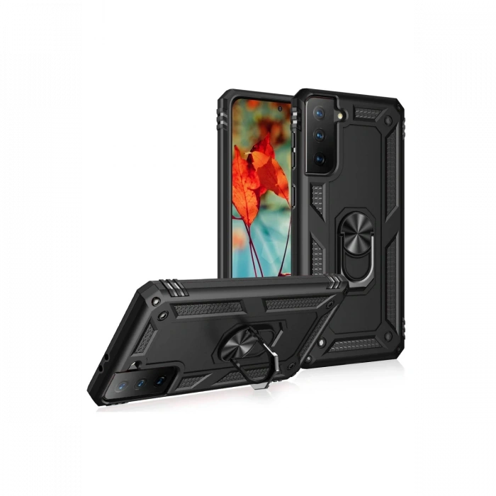 Newface Samsung Galaxy S21 Kılıf Sofya Yüzüklü Silikon Kapak
