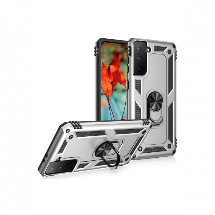 Newface Samsung Galaxy S21 Plus Kılıf Sofya Yüzüklü Silikon Kapak