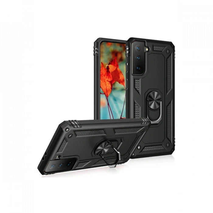Newface Samsung Galaxy S21 Plus Kılıf Sofya Yüzüklü Silikon Kapak