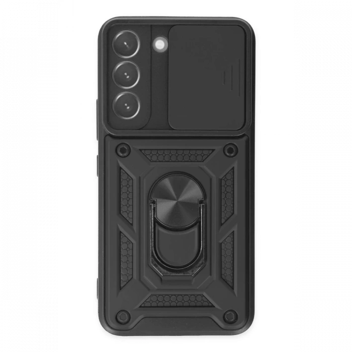 Newface Samsung Galaxy S22 Kılıf Pars Lens Yüzüklü Silikon