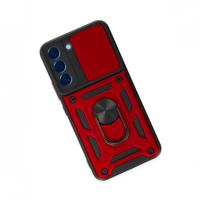 Newface Samsung Galaxy S22 Kılıf Pars Lens Yüzüklü Silikon