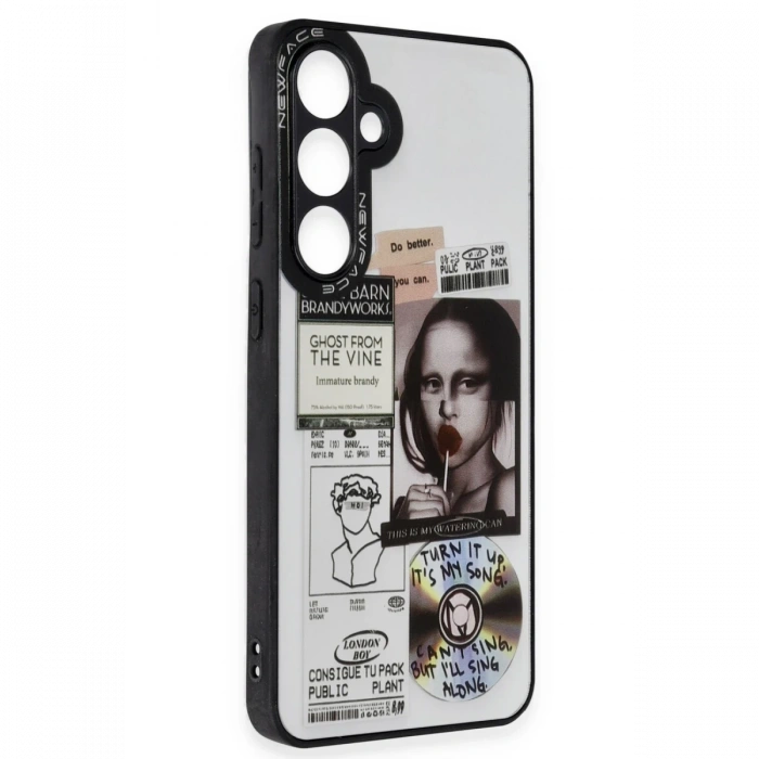 Newface Samsung Galaxy S23 FE Kılıf Mirror Desenli Kapak