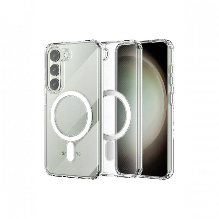 Samsung Galaxy S23 Kılıf Magneticsafe Şeffaf Silikon - Şeffaf
