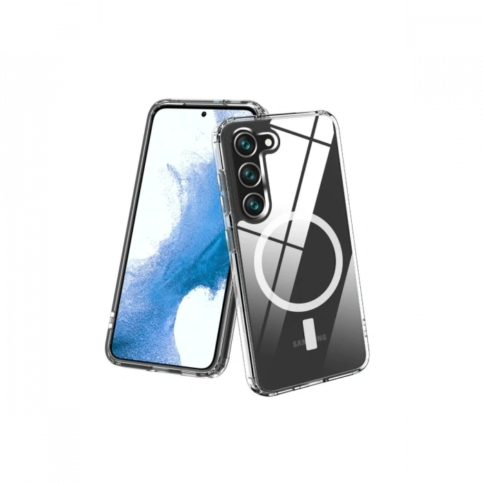 Samsung Galaxy S23 Kılıf Magneticsafe Şeffaf Silikon - Şeffaf