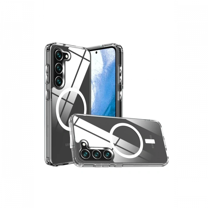 Samsung Galaxy S23 Kılıf Magneticsafe Şeffaf Silikon - Şeffaf