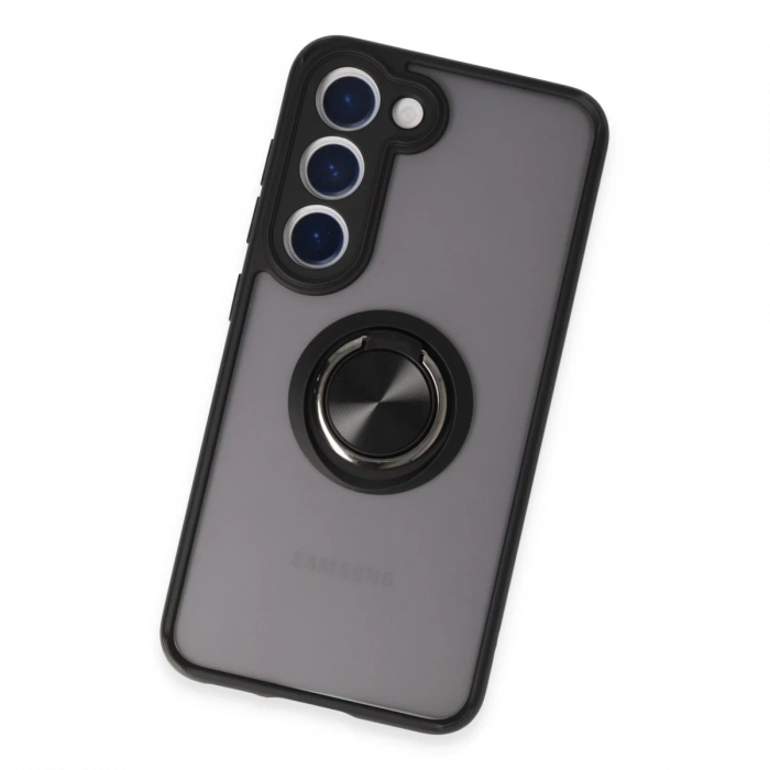Newface Samsung Galaxy S23 Kılıf Montreal Yüzüklü Silikon Kapak