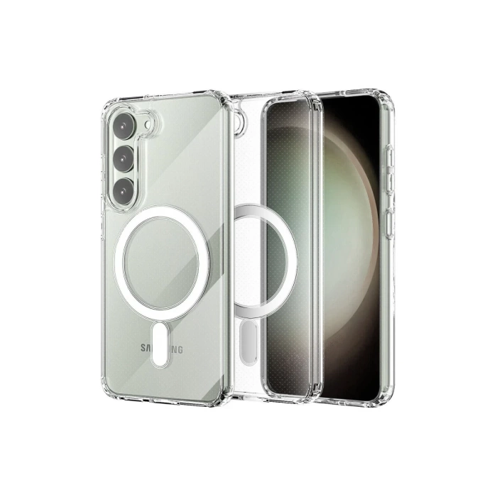Newface Samsung Galaxy S23 Plus Kılıf Magneticsafe Şeffaf Silikon - Şeffaf